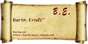 Barth Ernő névjegykártya